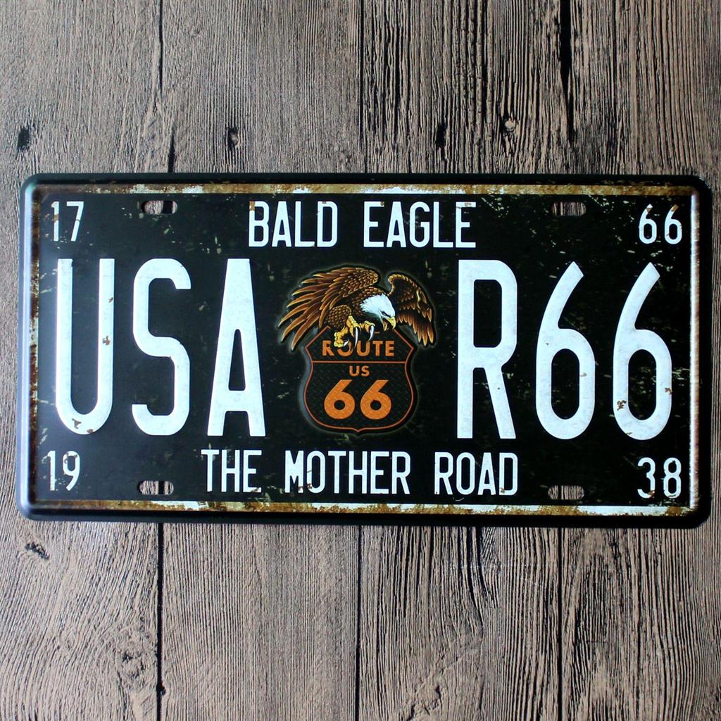 Route 66 Tin Sign for Home, Bedroom, or Bar Decor