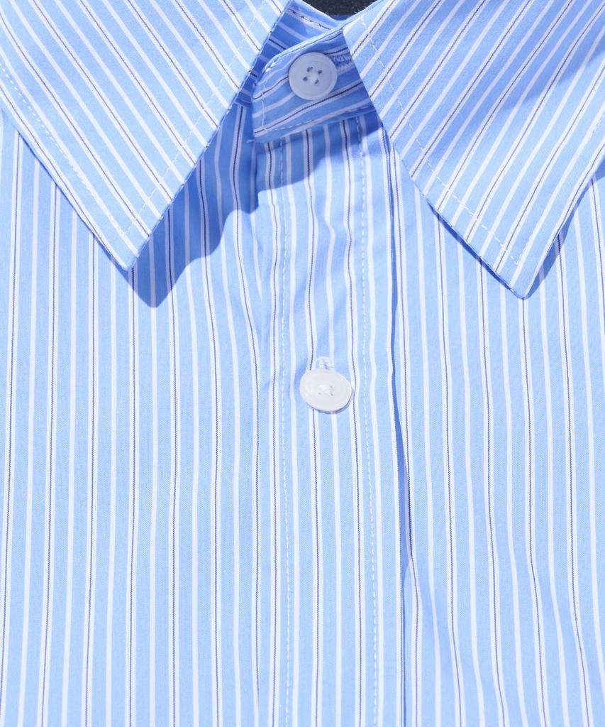 OTHERFITS Striped Marine Crop Shirt (Sky Blue)