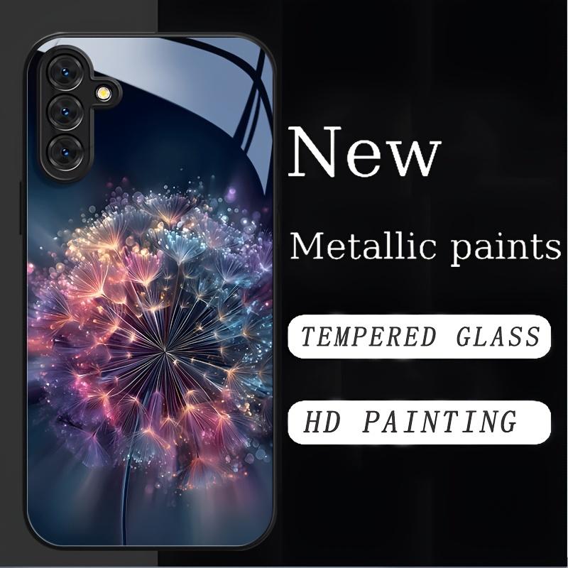 Colorful Blooming Pattern Glass Phone Case Suitable for Samsung Galaxy S26 S25 S24 S23 S22 S21 S20 FE/Ultra/Plus Anti Drop