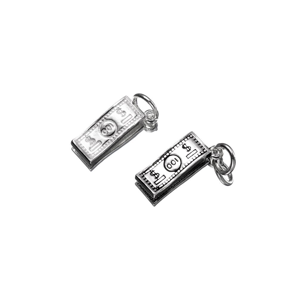 S925 Sterling Silver $100 Bill Bracelet Pendant DIY Bracelet Pendant Handmade Braided Rope Material Accessories