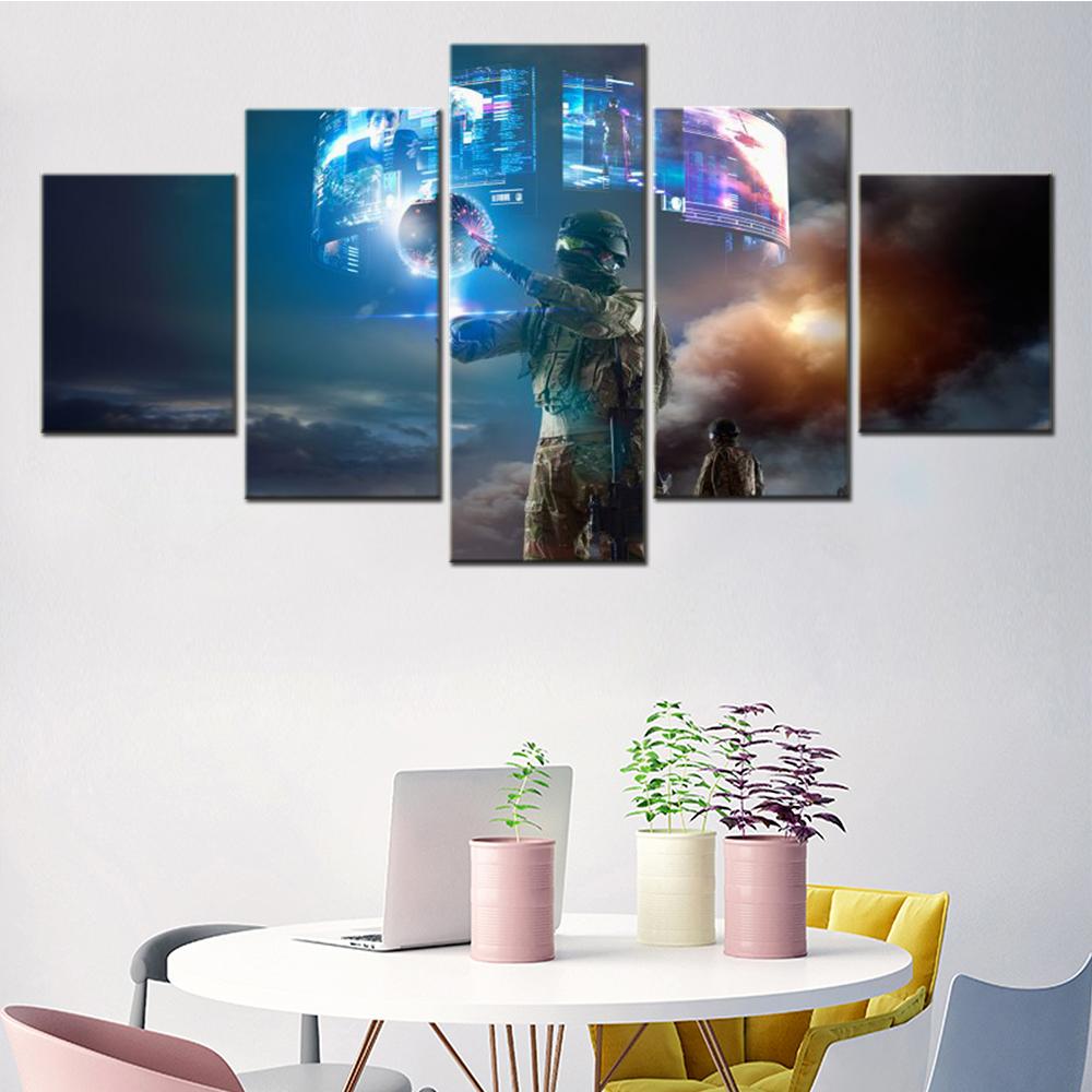 

Abstract 5 Pieces Wall Art Canvas Movie Poster Technology Soldiers Wallpaper Painting Home Decor Living Room Picture Print Mural 20X35 20X45 20X55CM