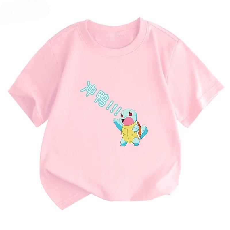 Potdemiel Summer New Squirtle Kids Cotton TShirt Comfortable and Breathable Suitable for Boys and Girls