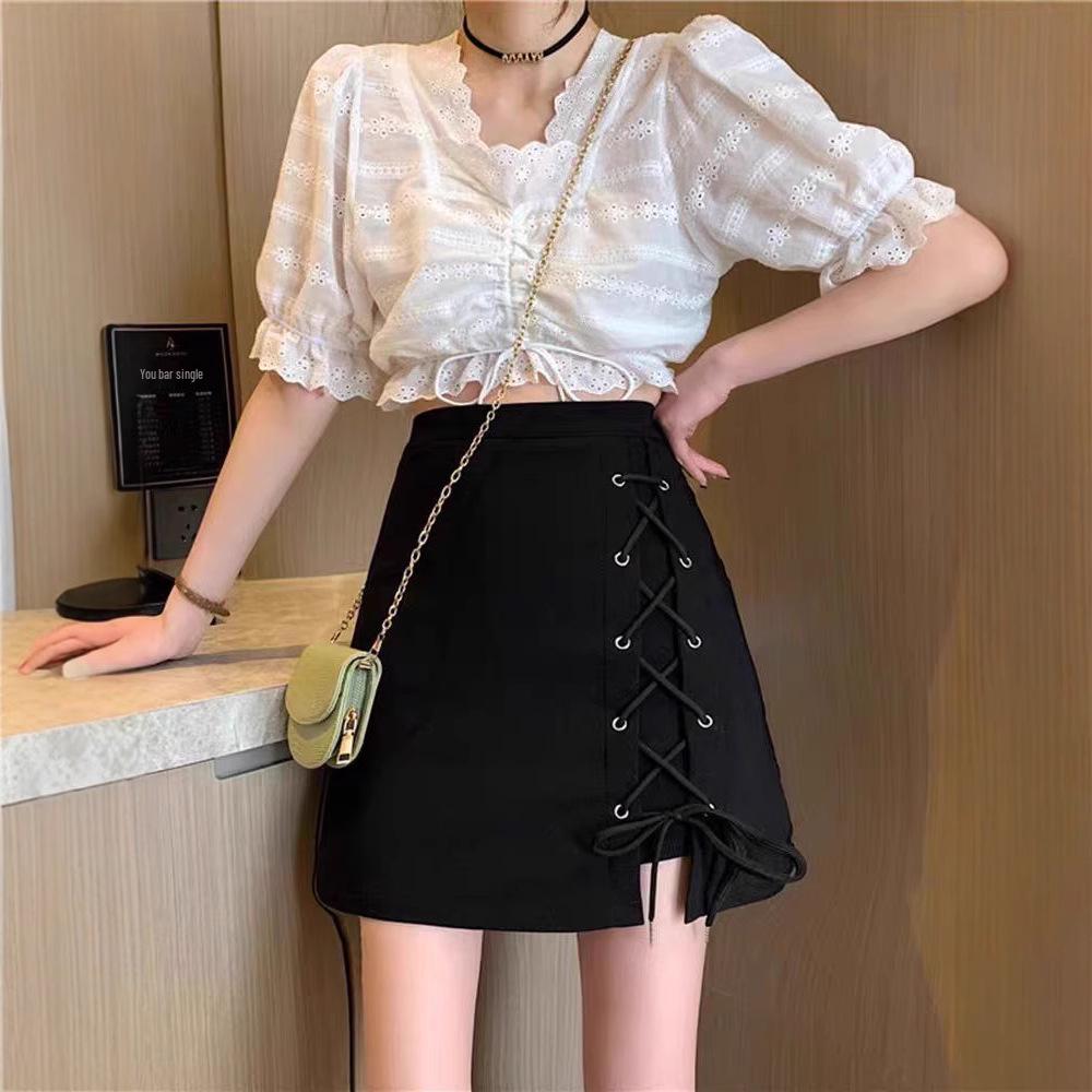 

Petite High-Waist A-Line Skirt - Summer Slimming Hip-Hugging Design X-Small