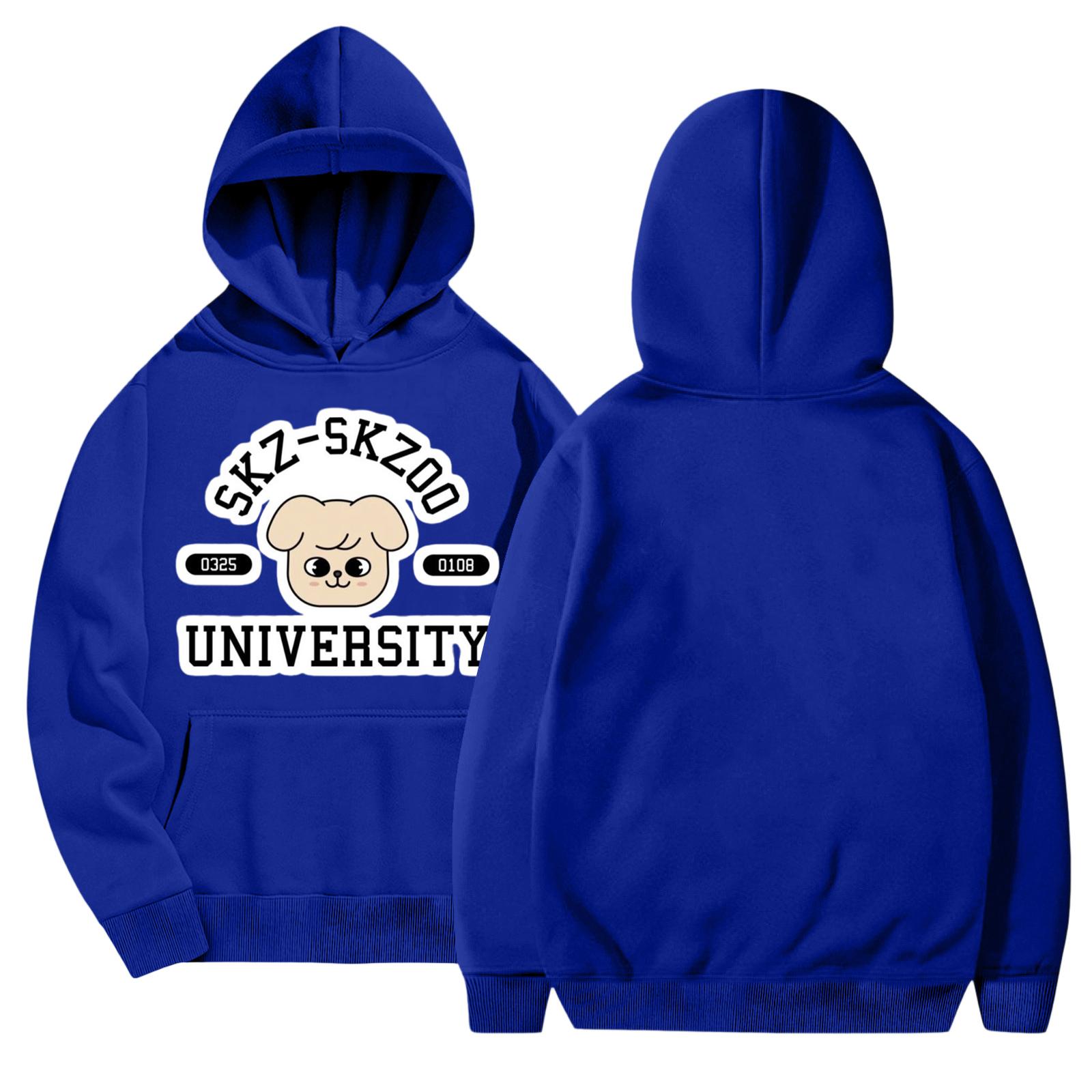 Unisex Fashionable Casual Long Sleeved Loose Printed Hooded Sweatshirt XL