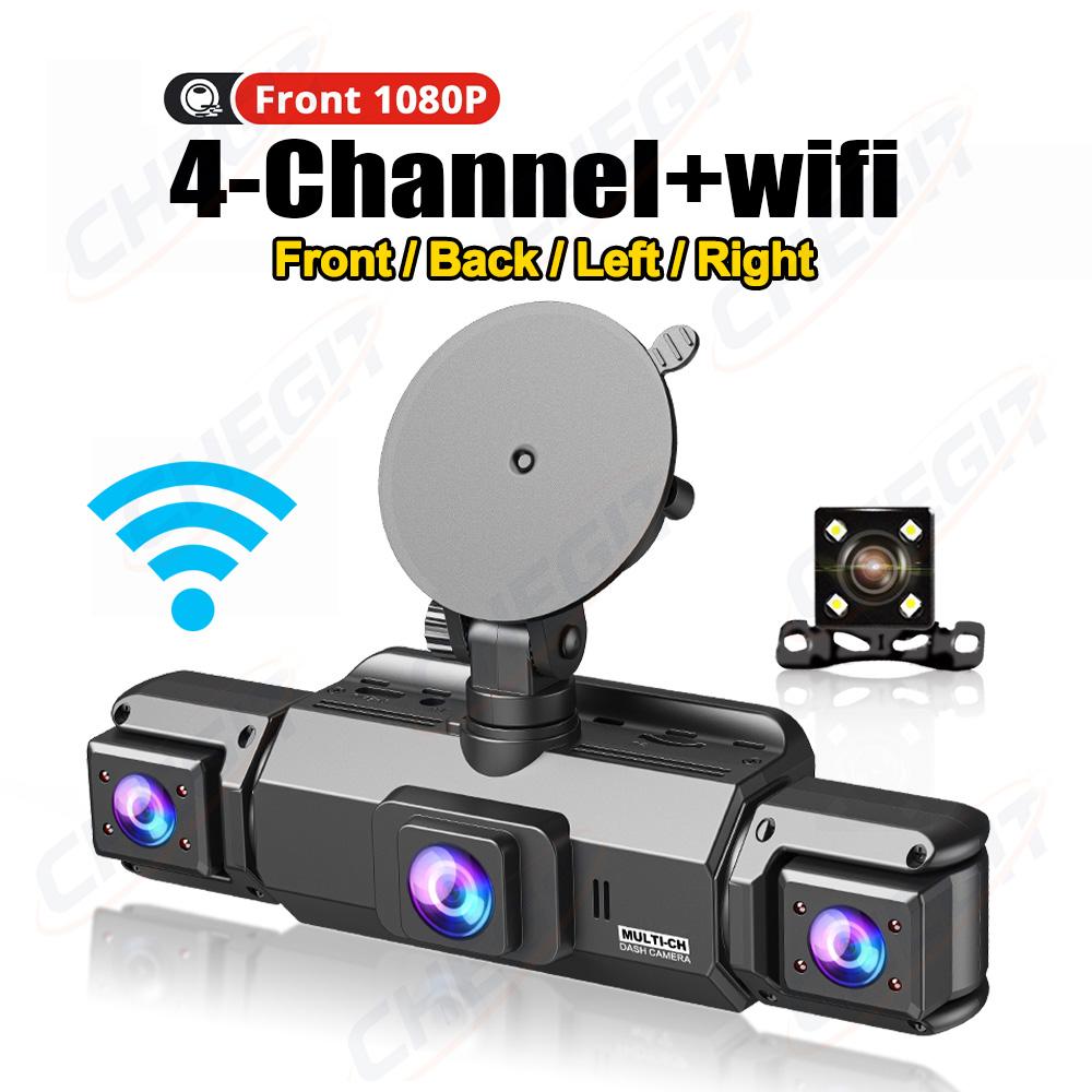 

New 360° 4 Channels 1080P DashCam auto DVR Car 4lens Video Recorder camera Front inside Rear View Camera 24H Parking Black Box no card