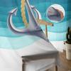 Ocean Gradient Anchor Teal Sheer Curtains For Living Room Bedroom Tulle Curtain For Kitchen Voile Curtain Blind Panels