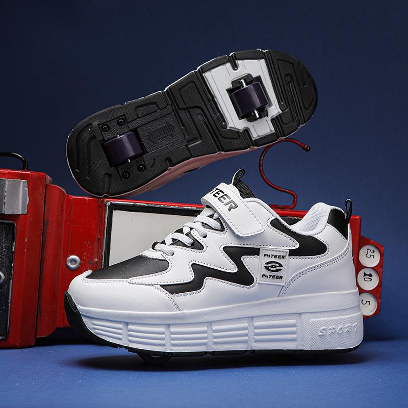 

Kids Double-Wheel Roller Shoes - Boys & Girls Breathable Mesh Skates for Summer 32