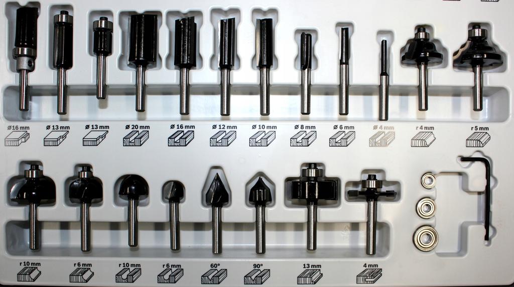 Milling Cutter Set 30 Pcs. 6mm Handle