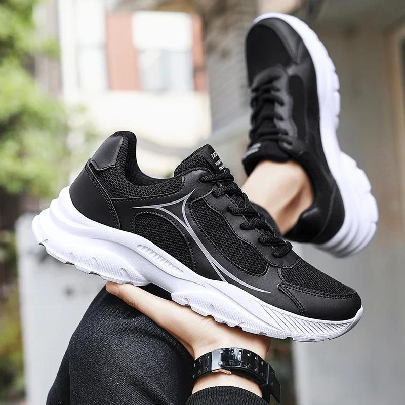 Fashion Men Running Shoes Men Lightweigt Men Tenis Athletic Sport Shoes Leather Breathable Sneakers zapatillas de deporte