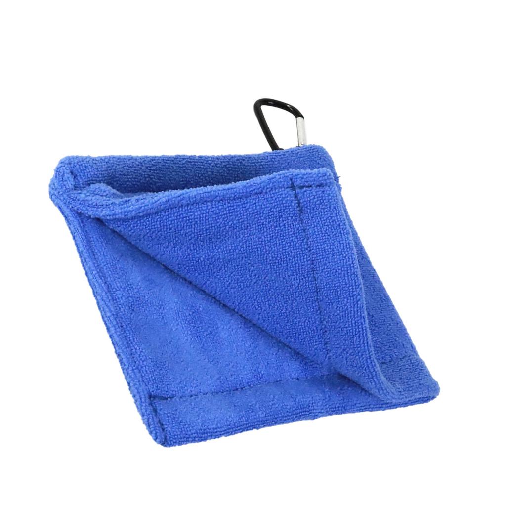 Golf Club Cleaning Towel Fine Fiber Waist Hanging Golf Ball Wipe Cloth for Golf Course Outdoor Sports Equipment Blue