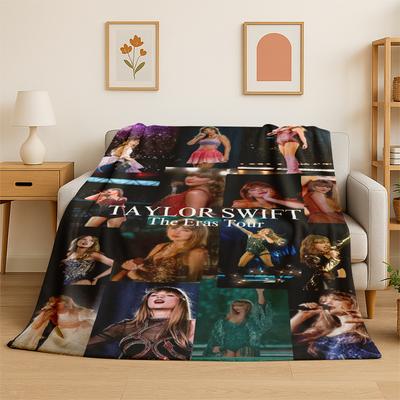 Sänger T-Taylor Singer Musik Flanelldecke Weiche Warme Überwurfdecke für Schlafzimmer Wohnzimmer Bett Reise Camping Picknick Geschenk