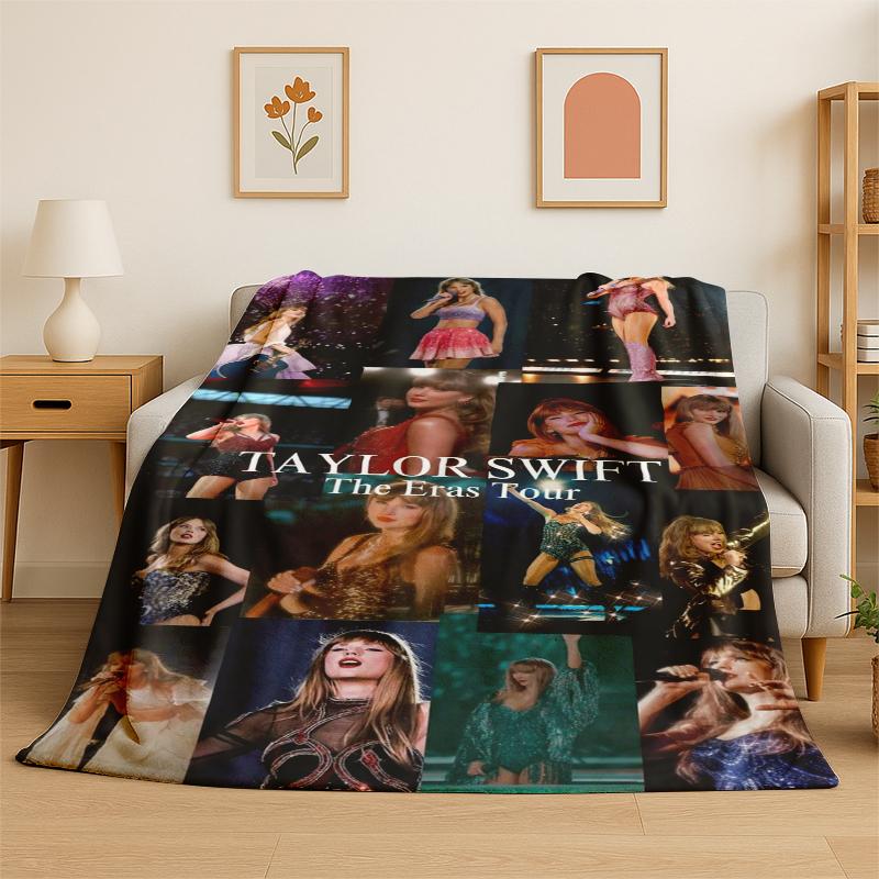 

Singer TTaylor Singer Music Flannel Blanket Soft Warm Throw Blanket for Bedroom Living Room Bed Travel Camping Picnic Gift 75x100cm (30x40inch)