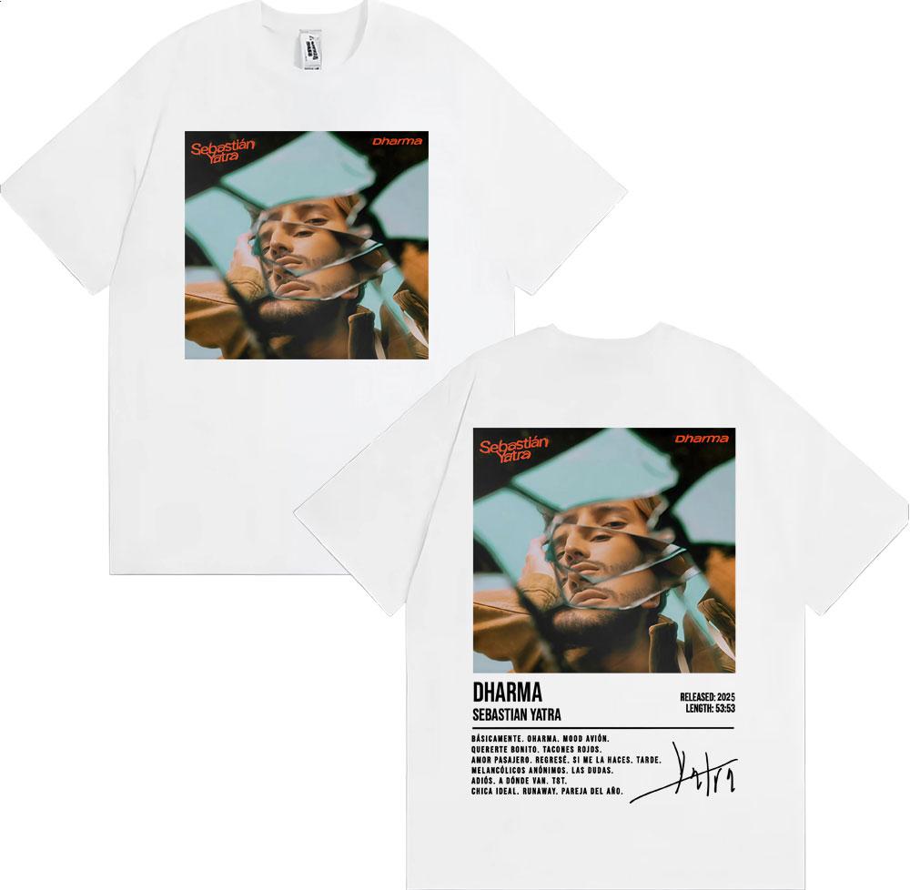 Sebastian Yatra Dharma 2025 Tour Merch T-shirts Men Women Vintage Hip Hop High Street T-shirt Casual O-Neck High Quality T Shirt