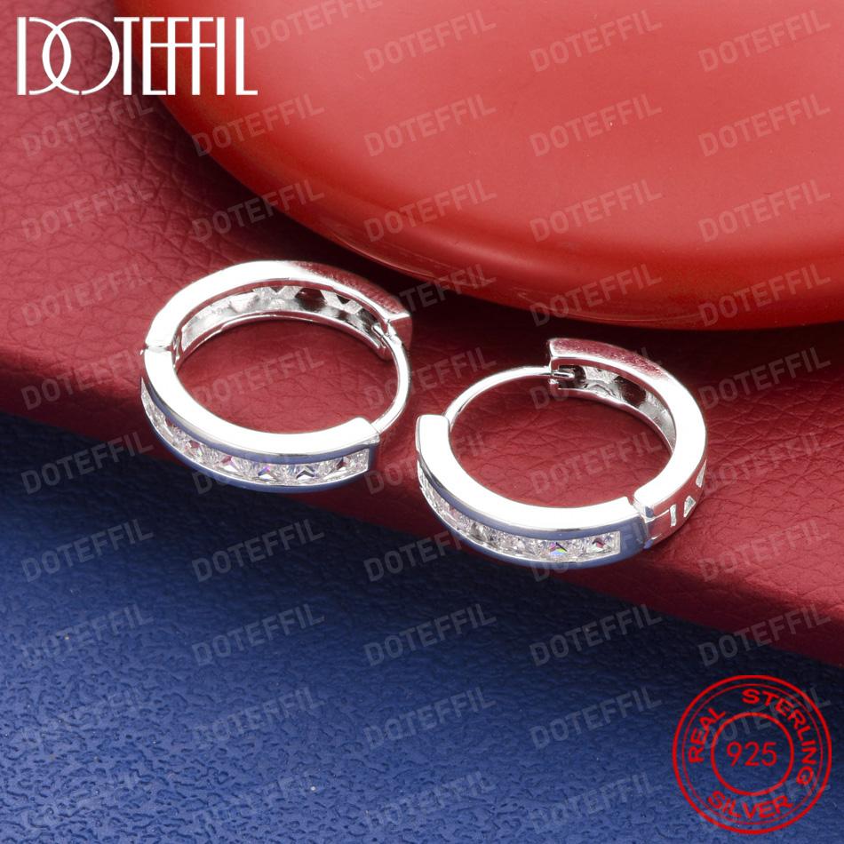 Xiaomi 925 Sterling Silver Delicate Single Row Zirconia Earrings for Women, Fashionable Wedding Party Gift Jewelry