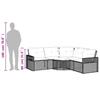 L-förmiges Gartensofa mit Kissen und Hocker Beige Poly-Rattan