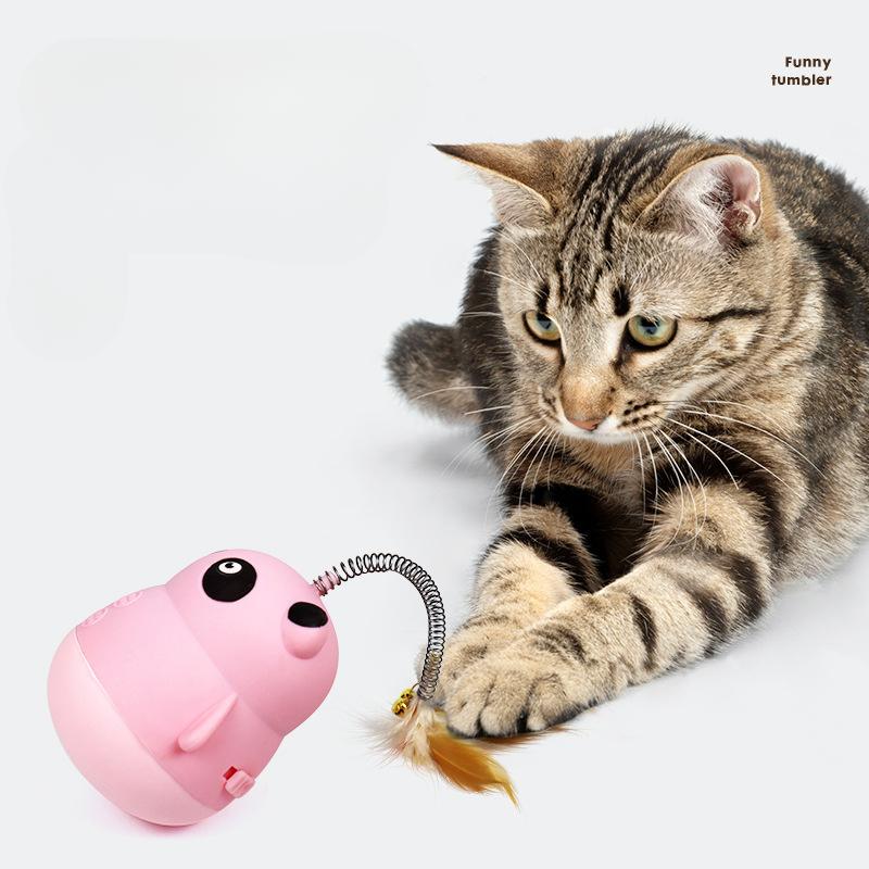 Haustierbedarf Tumbler Futterball Katzenspielzeug Feder Katzenstäbchen Langeweile Linderung Pädagogisches Katzenspielzeug