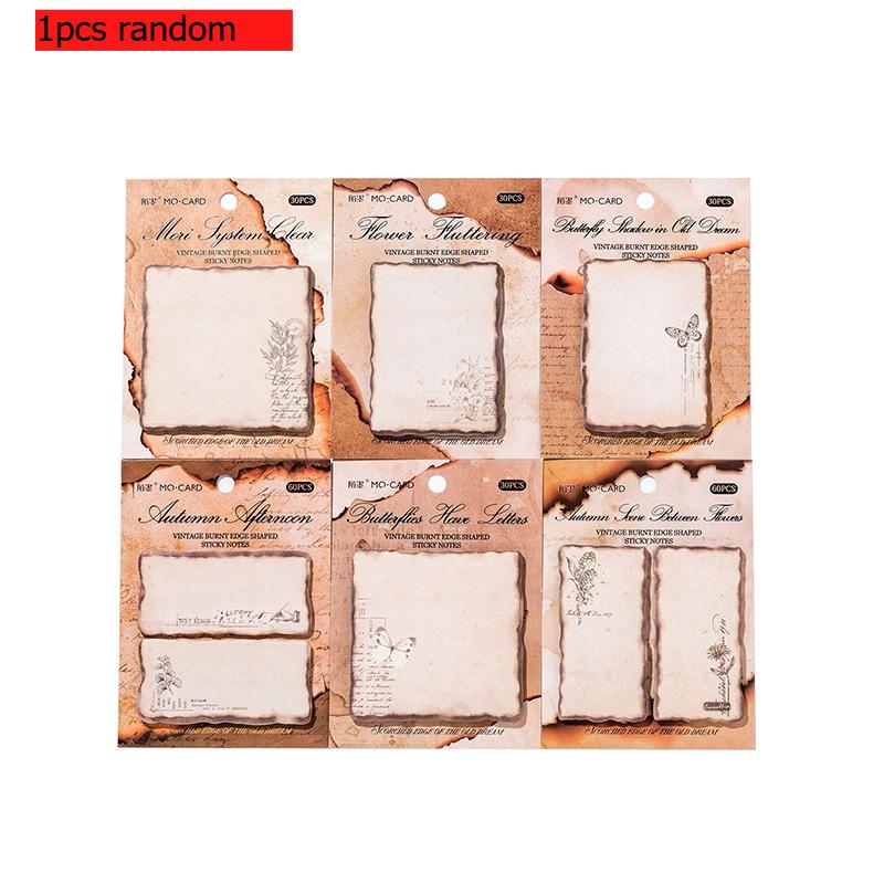 Office School Supplies Momo Pad Burnt Edge Old Dream Series Special shaped Message DIY Decorative Collage 6 Types Kawai Gift