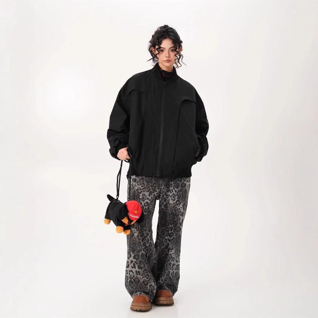 Giacca Bomber Pilota Americana Retrò Primavera/Autunno 2026 - Corta Decostruita Streetwear Baseball Giacca Esterna