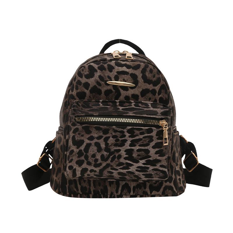 Schoolbag leisure college style leopard print backpack fashion versatile bag new shoulder backpack handbag
