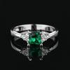 2026 Fashion Square Emerald Ring, Ladies, Niche Light Luxury Princess Square Ring Tide Jewelry