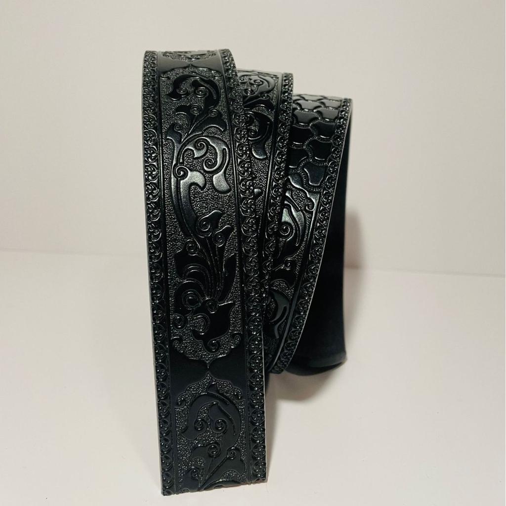 Annual Automatic Buckle Strip, Genuine Leather Belt, High-End Embossed Whole Cowhide Without Buckle