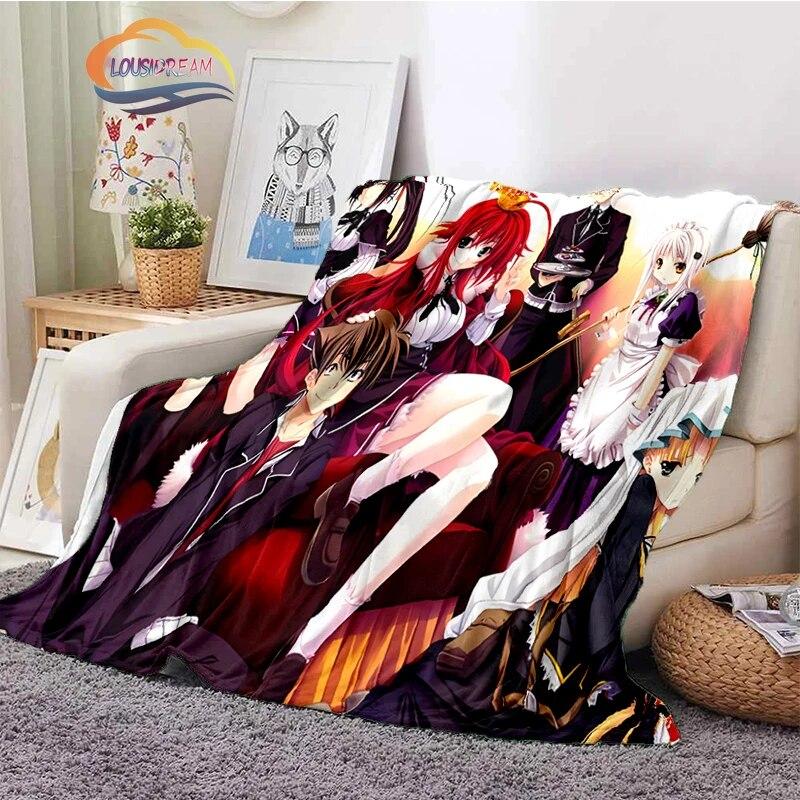 3D tištěná střední škola DxD plyšová deka Módní Flanel Fleece Sexy animace Dárek pro holčičku Sofa Nap Travel