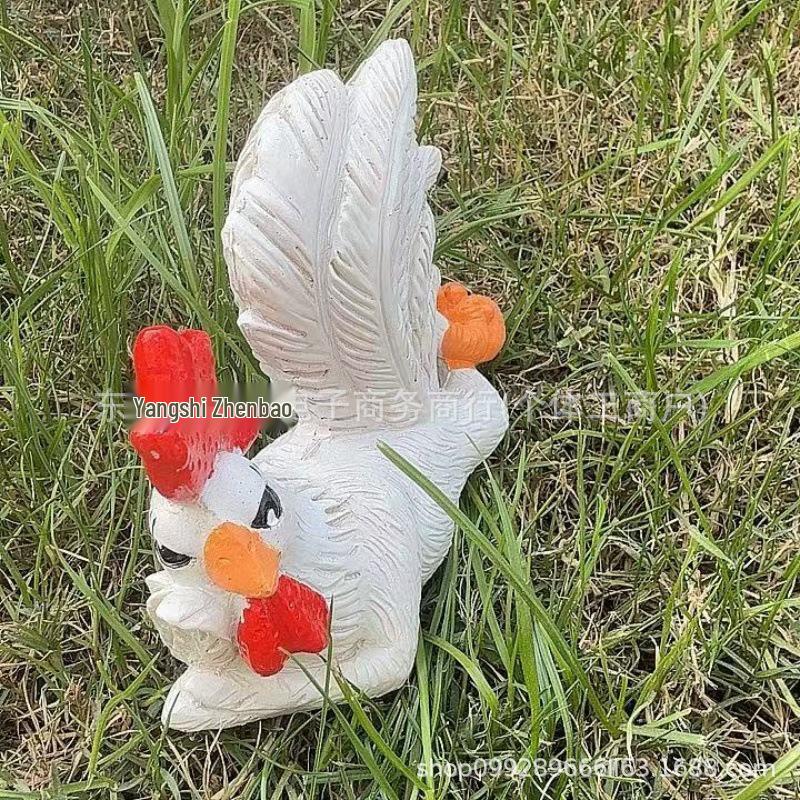 Lying Rooster Resin Sculpture - Creative Desktop Ornament