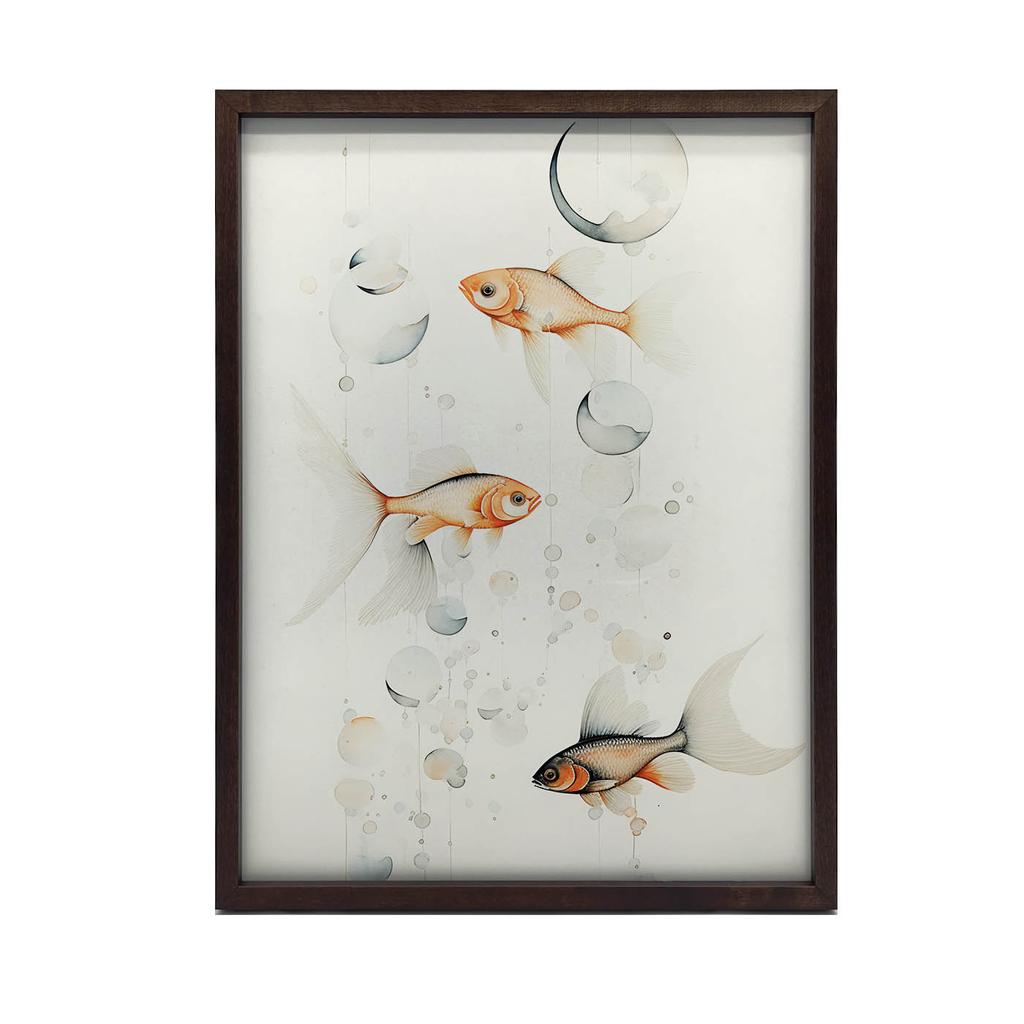 Podwodna Poezja Podwodna Poezja, 50X70 Cm, Rama Aluminiowa Złota, Papier Matowy 230 Gsm