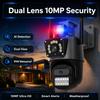 YOOSEE Ai APP HD 10MP IP-Kamera Außenbereich WiFi PTZ Dual-Objektiv Dual-Bildschirm Auto-Tracking Wasserdicht Sicherheits-Videoüberwachung Blaulicht-Alarm CCTV
