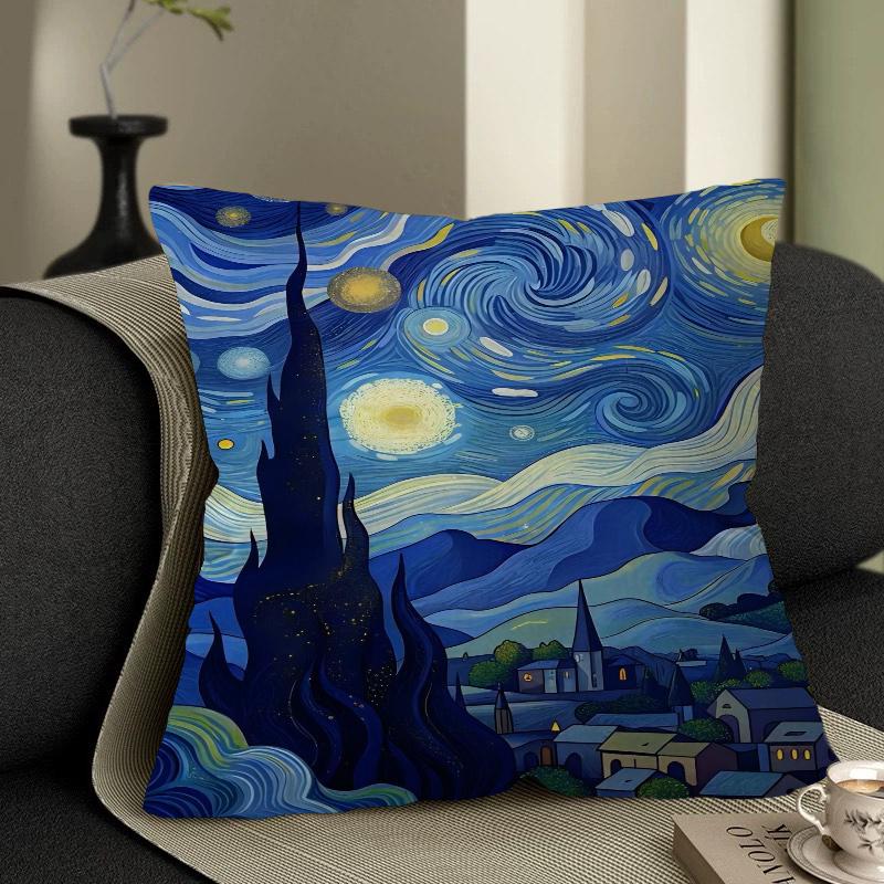 Monet Black Cat Van Gogh Sunflowers Pillowcases Home Bedding Decorative Pillow Cover Wedding Super Soft Pillow Case