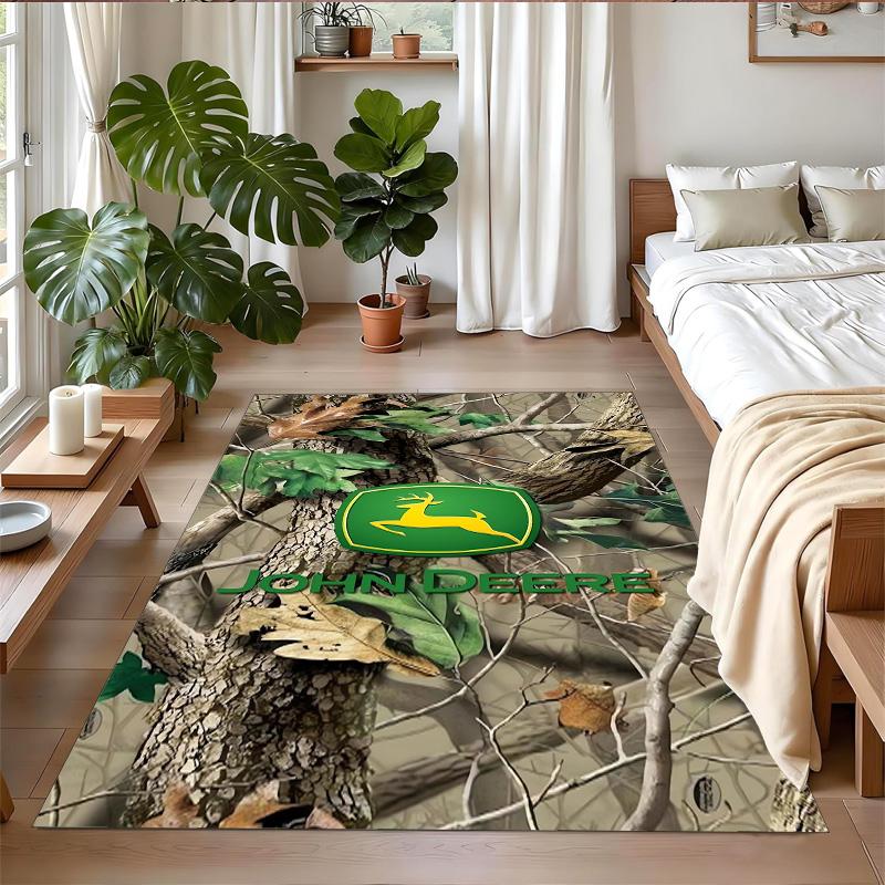 שטיח קטיפה קריסטל הדפסת ג'ון דיר אנטי?בגדי החלקה?שטיח רצפה עמיד לקישוט ביתי פנימי