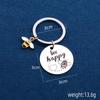 Bee Happy Teacher's Day Stainless Steel Keychain Gift Pendant