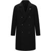 GIOVANNI VALENTINO Men's 100% Wool Double-Breasted Business Casual Overcoat