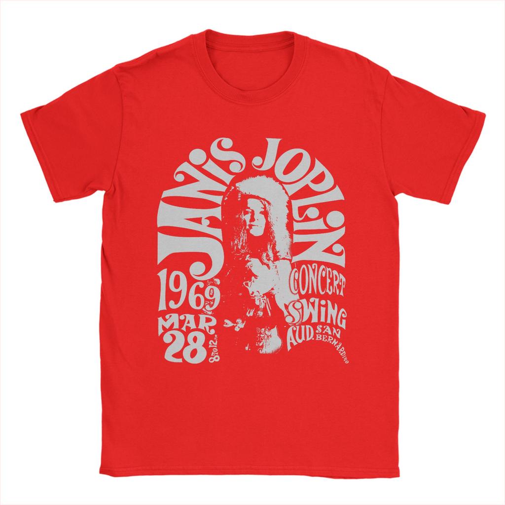Janis Joplin San Bernadino 1969 Novelty TShirts 100 Cotton Tee Shirt for Men Y2K Funny Cheap Short Sleeve Tees