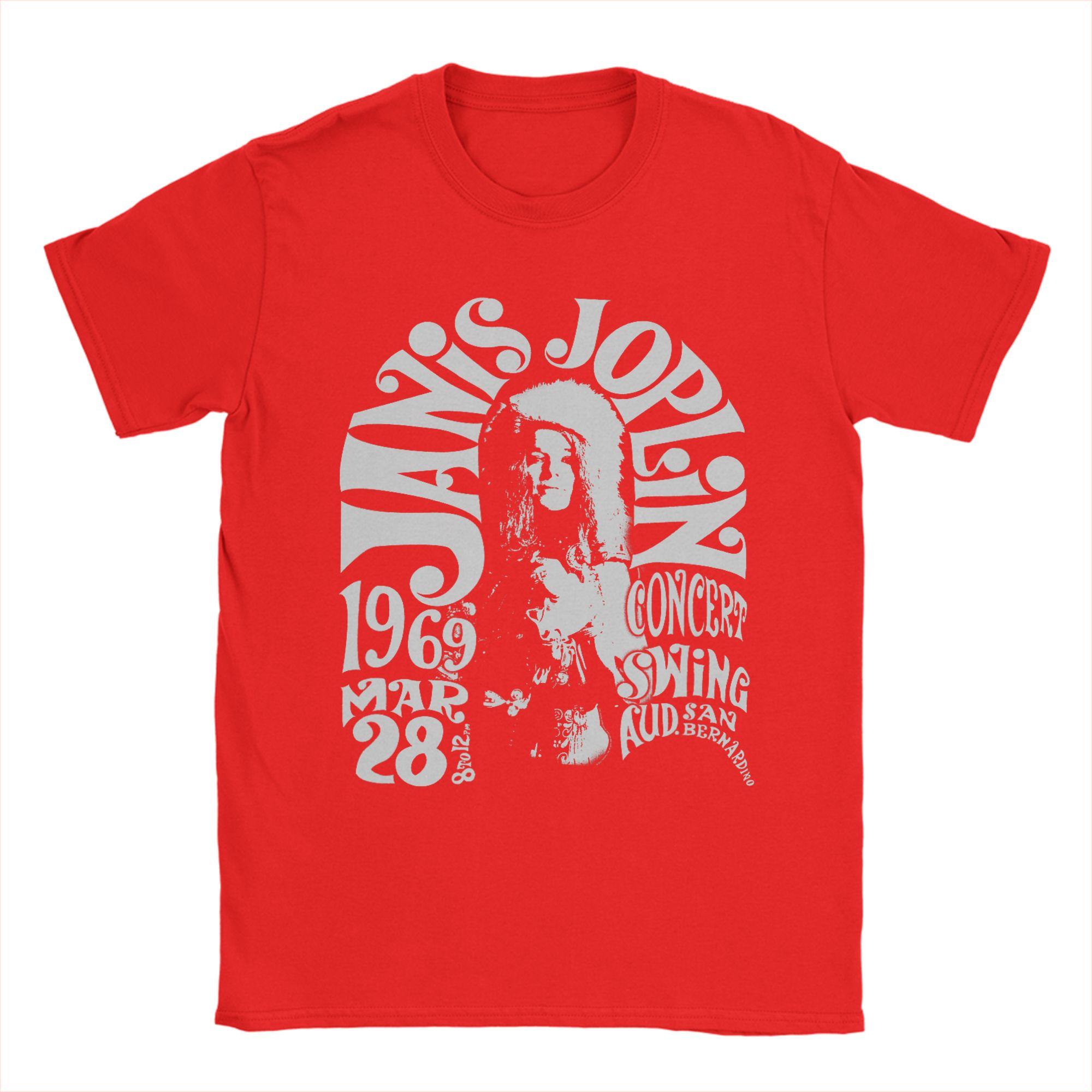 

Janis Joplin San Bernadino 1969 Novelty TShirts 100 Cotton Tee Shirt for Men Y2K Funny Cheap Short Sleeve Tees S