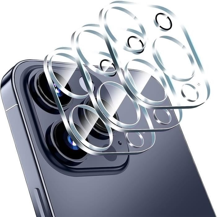 Film de Protection - BOOLING - iPhone 15 Pro - Verre Trempé - Résistant aux Chocs - Lot de 3
