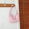 Portable Y2k Style Bowknot Crossbody Bag PU Leather Bow Dumpling Shoulder Bag Korean Style Underarm Bag Half-moon Handbag Travel