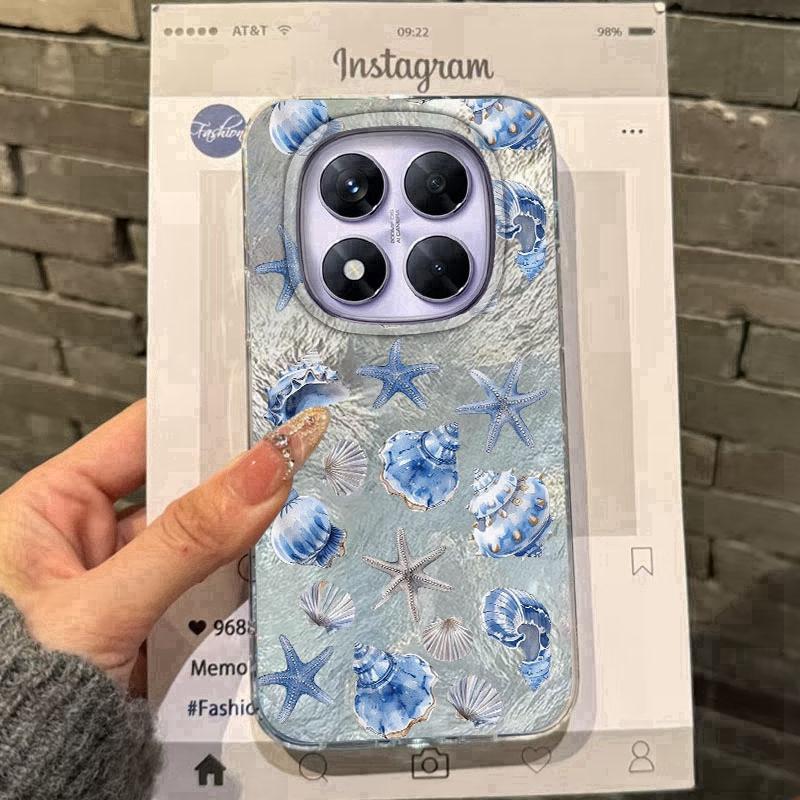 Seashell Starfish Case For Samsung A56 A16 A17 S24 S25 FE Xiaomi Redmi Note 14 13 Pro 14C A5 Huawei Honor 400 200 Lite Pro iPhone 16 Shockproof Cover