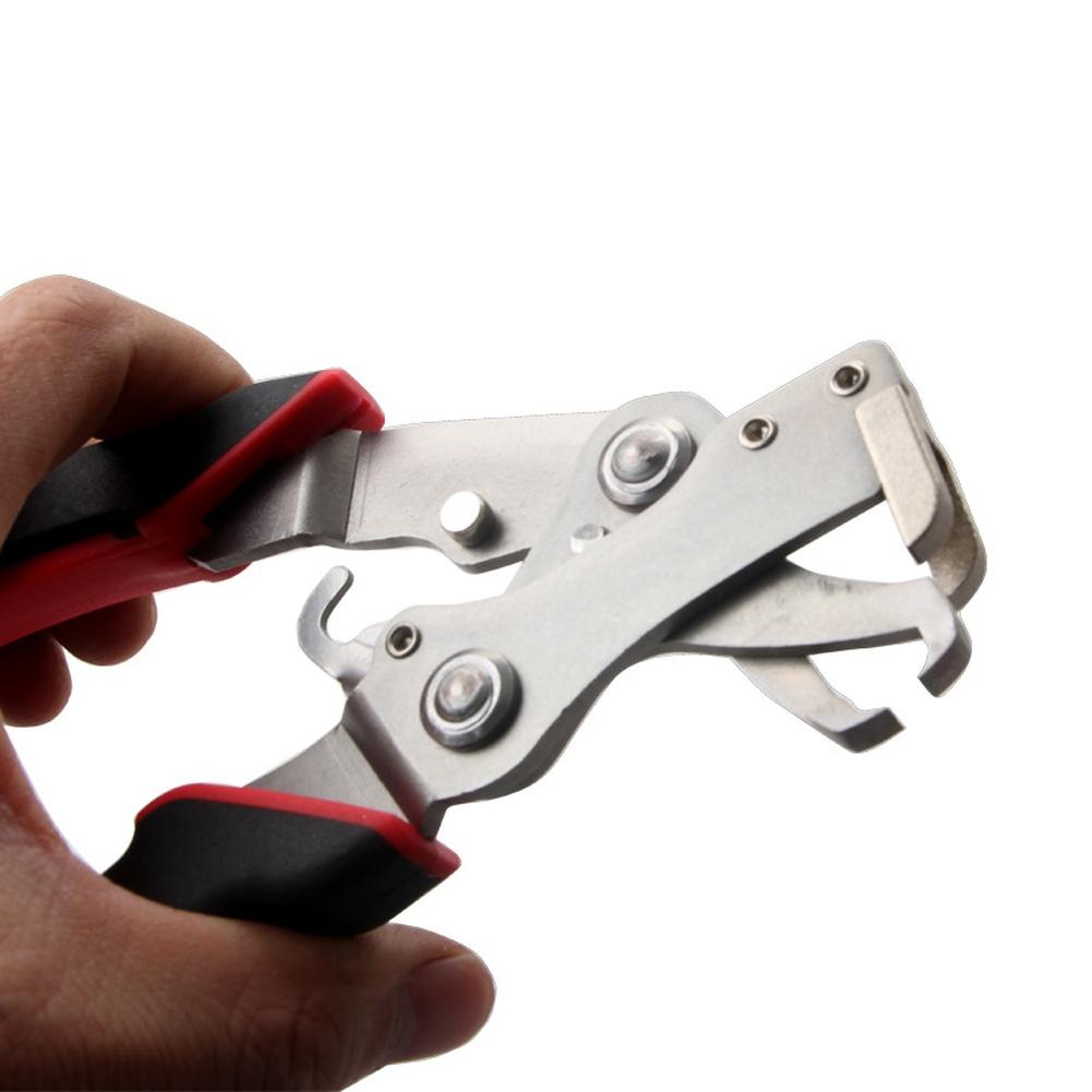 Car Panel Trim Removal Tool Stainless Steel Clip Extractor With Red Black Grip For Door Trunk Undercarriage Fastener Pliers Kit