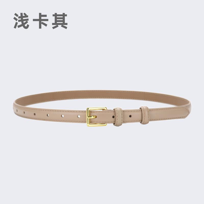 Women'S Belt Women'S Leather Decoration With Skirt Simple Cowhide Pin Buckle Jeans Belt Women'S Black Tide