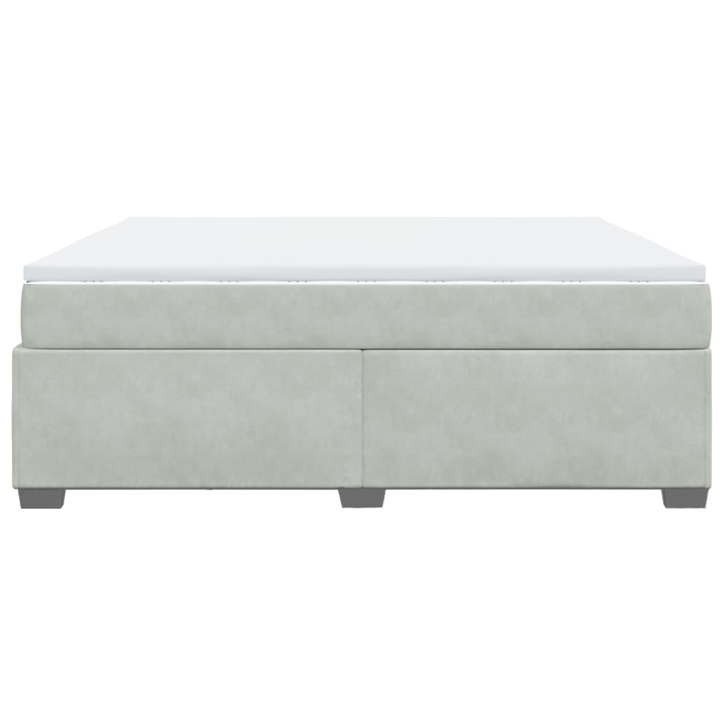 Vidaxl Letto Continentale Con Materasso, Grigio Chiaro, 180X200Cm, Velluto