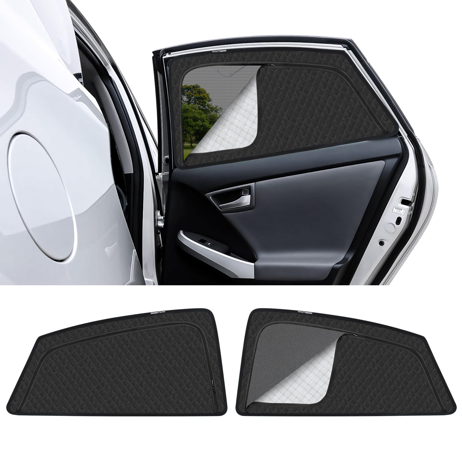 

New Prius 30 Series Rear Seat Sunshade with Magnetic Ventilation and Heat Integrated Car Shade for PRIUS 30 Mesh Curtain Sunshade with UV Sun UV