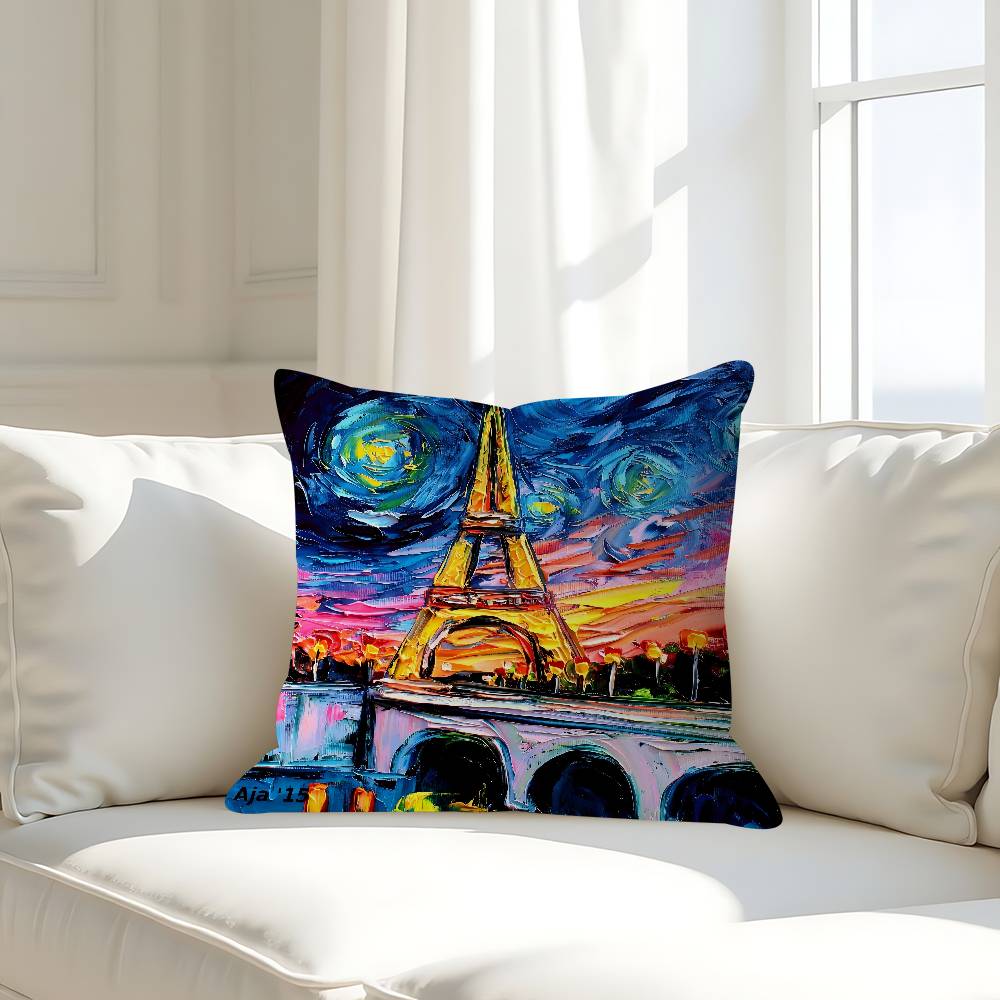 Van Gogh Famous Painting Cushion Cover Car Throw Pillow Case For Sofa Car Christmas Gift 40x40cm 45x45cm
