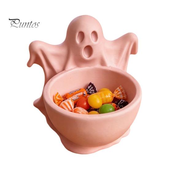 Functional Autumn Home Decor 3D Printed Ghost Candy Bowl for Halloween Party Decorations, Multi-functional Desktop Storage Organizer Trinkets