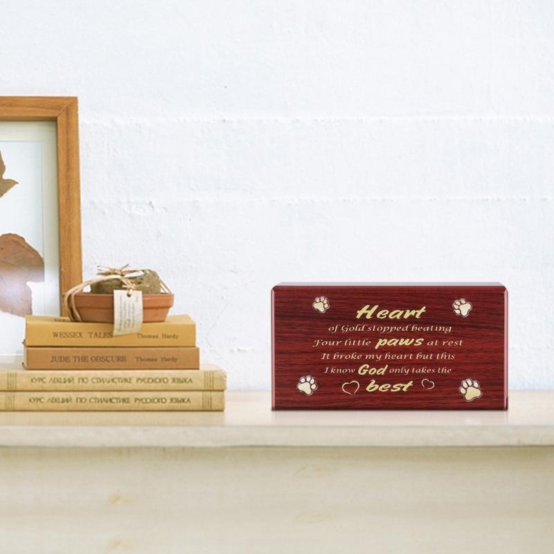 Cat Ashes Box Pet Funeral Cremation Box with Carved Word Wooden Urns Box Keepsakes Funeral Casket Pet Dog Memorial Gift