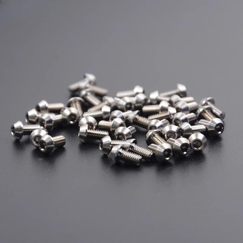 M3 X 4 5 6 8 10 12 14 16 18 20 22mm TC4 GR5 Titanium Alloy UFO Cone Head Screw Bolts Hex Socket For Model Aircraft Car DIY