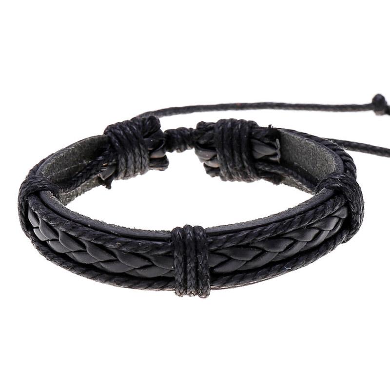 ZORCVENS Classic Hand-Woven Leather Bracelet Multilayer Men Bracelets Punk Beads Bangle for Friend Charm Jewelry Gifts