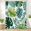 Green Leaves Monstera Plants Printed Shower Curtain Bathroom Curtain,Hanging Curtain With 12 Hooks Decoration Machine Washable