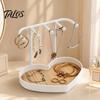 Talos Jewelry Organizer Stand, Love Partition Tray Design, Non-Slip Wear-Resistant Multi-Hanging Hanger, for Necklace Earring Bracelet