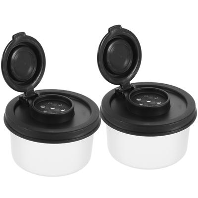 2 Pcs Salt Shaker Mini Condiment Bottle Camping and Pepper Shakers Travel Castor Bottles Small Black Spice Picnic Supplies